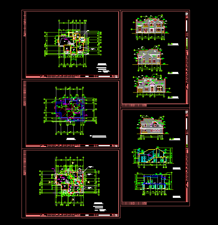杭州绿城独立山地别墅建筑设计CAD方案图