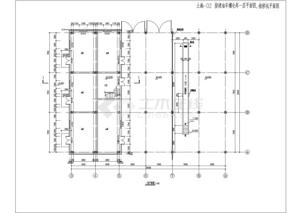 某地油车库改造-夹层钢结构施工图-图二