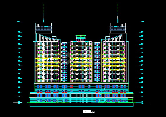 某市假日广场建筑施工设计CAD图纸-图二