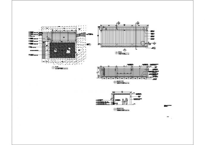 一个很详细的现代庭院廊架设计施工图_图1