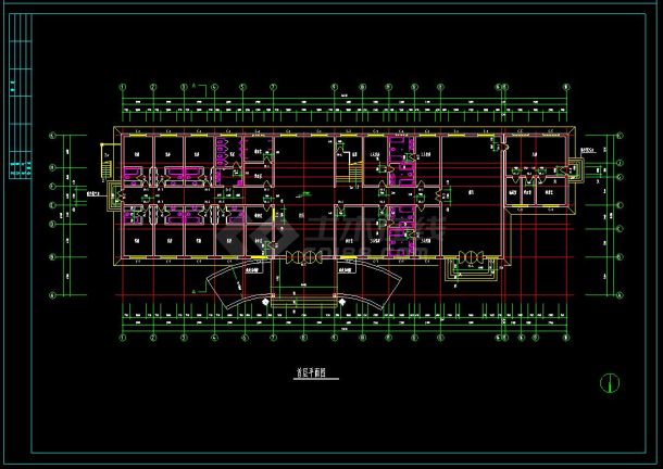 某地洗浴中心建筑方案设计CAD施工图(含设计说明）-图二