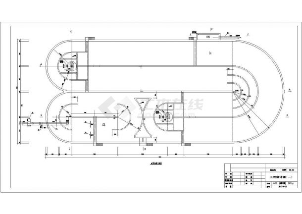 卡鲁塞尔氧化沟的工艺施工设计图纸-图二