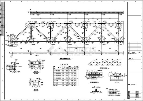 某38米钢桁架供热管道跨河栈桥结构施工图-图二
