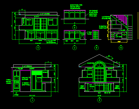 两屋带阁楼别墅室内外精装修cad施工方案设计图-图二