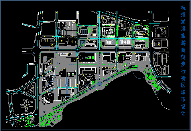 杭州大型商业步行街区CAD全套设计施工方案平面图纸_图1
