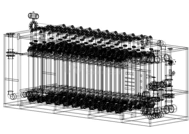超滤膜系统工艺施工设计的三维图纸-图一