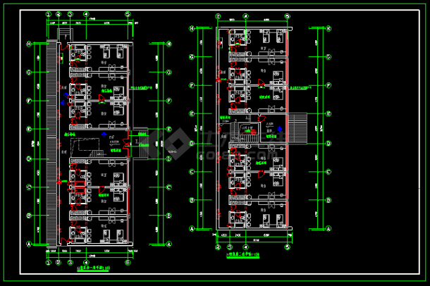 某标准间全套CAD建筑设计施工图-图二