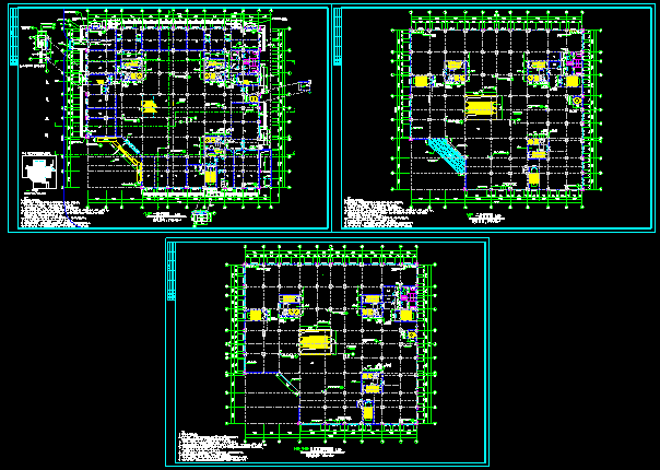 某多层商场建筑施工设计CAD平面图_图1