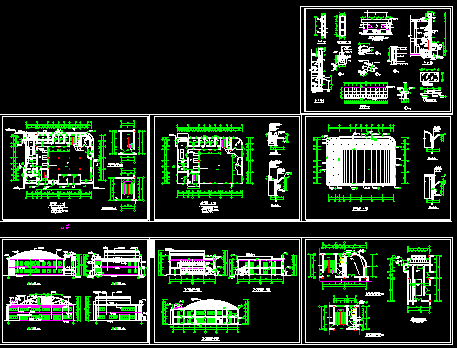 某市二层食堂建筑设计施工平立剖图_图1