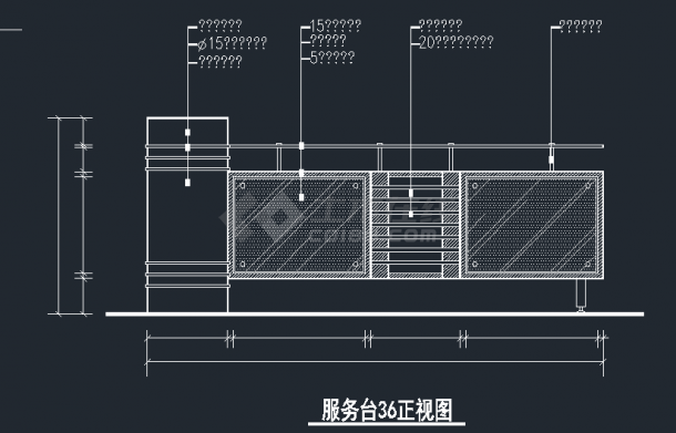 某地室内服务台装修设计CAD施工图-图二