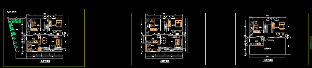 某三层自建别墅建筑cad平面施工方案图（含效果图）-图一