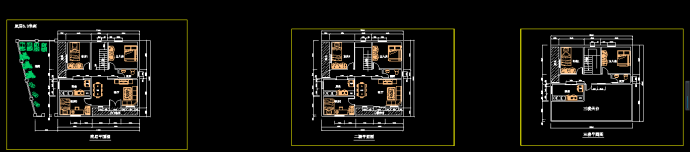 某三层自建别墅建筑cad平面施工方案图（含效果图）_图1