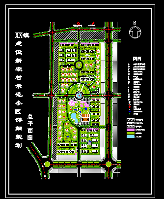 某市小区规划建筑CAD施工设计总平面图-图一