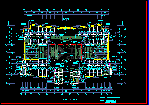 某十二层医院建筑cad平面施工方案图-图二