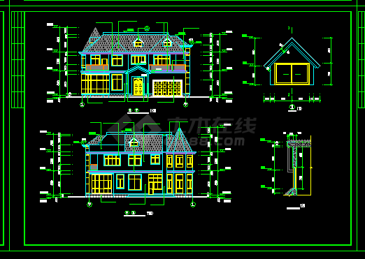 欧式风格住宅楼建筑施工CAD设计方案图纸-图二