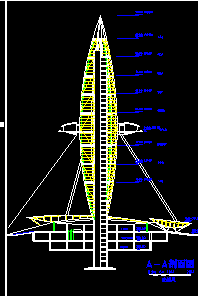 某观光塔CAD平立剖面设计方案图-图二