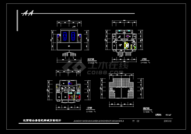 某地区世纪新城小区别墅设计cad建筑方案图-图二
