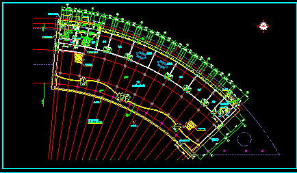弧形酒店施工CAD平立剖面设计图-图二