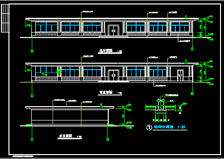 餐厅设计建筑施工CAD平立剖方案图-图二