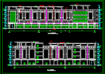大型商场建筑施工设计CAD平立剖方案图-图二