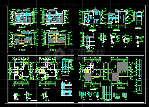 某别墅建筑施工设计CAD详图图纸-图二