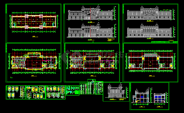 某市欧式酒店建筑CAD施工设计平立面图纸-图一