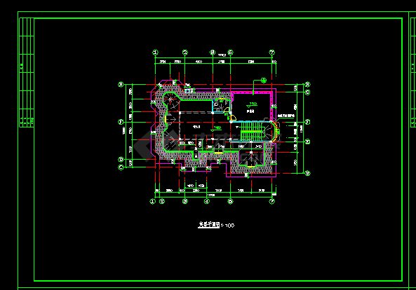 某地多层别墅CAD全套施工设计方案大样图-图二