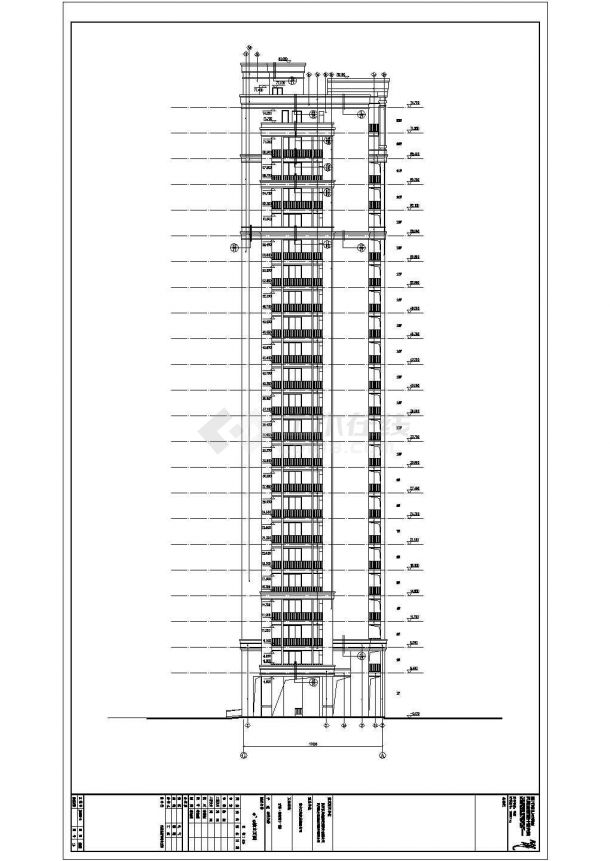 浙江吉安县23层混凝土剪力墙结构住宅楼建筑施工图纸-图二