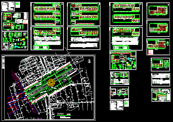 步行街建筑施工图设计图纸（含透视效果图）_图1