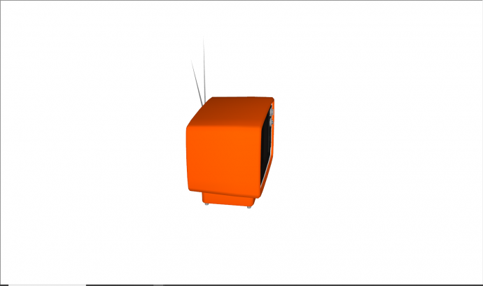 橙色外观复古电视机su模型_图1