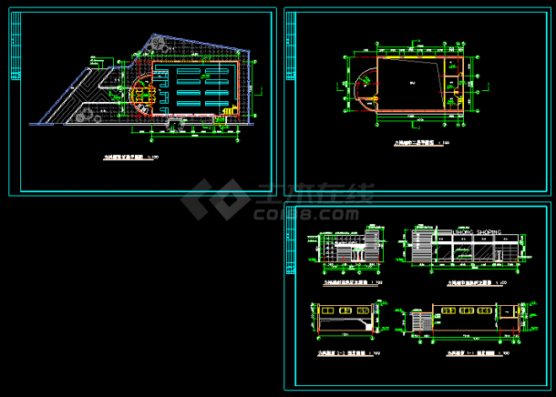 某超市CAD建筑设计平立面图及效果图-图一