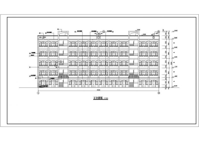 广西5层混凝土框架结构中学生宿舍建筑和结构施工图纸_图1