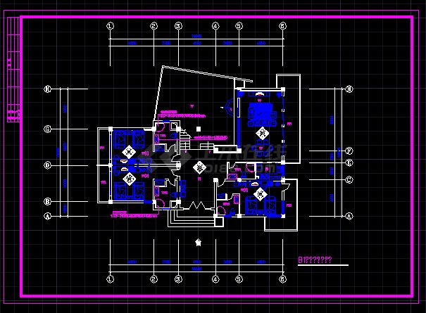 某现代双层别墅室内装修设计CAD图-图二