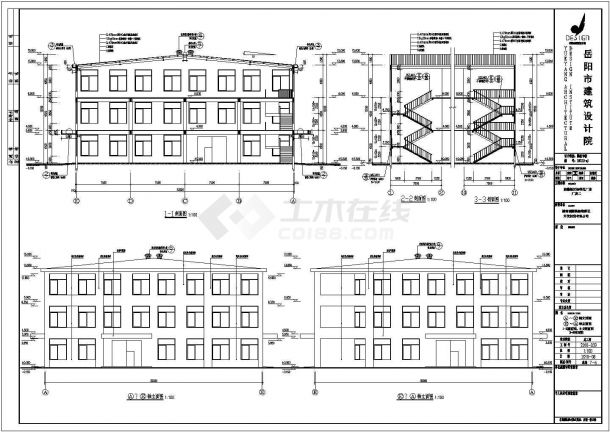 某地区三层框架结构标准化厂房全套施工图（含建筑、结构、水电）-图二