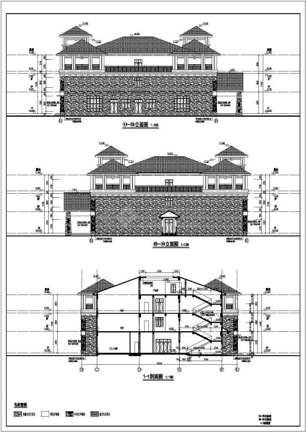 某农家乐庄园三层框剪结构酒店建筑设计施工图-图二