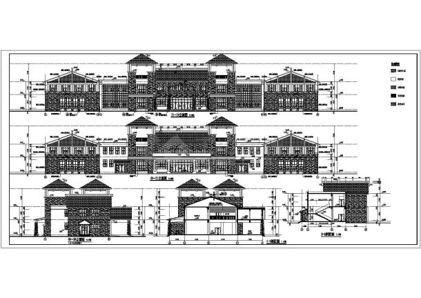某庄园两层框剪结构接待中心建筑设计施工图-图一
