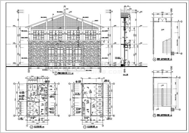 某庄园两层框剪结构接待中心建筑设计施工图-图二