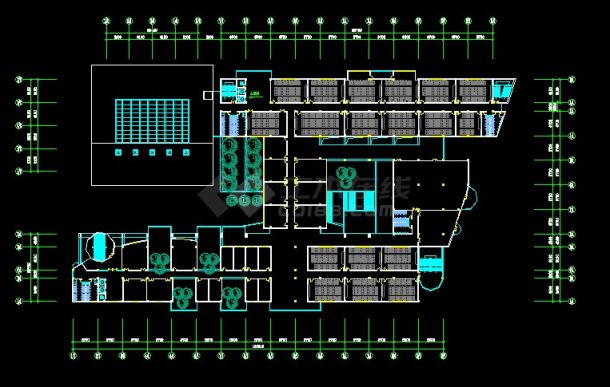 某地区某大学教学楼设计cad建筑方案施工图-图二