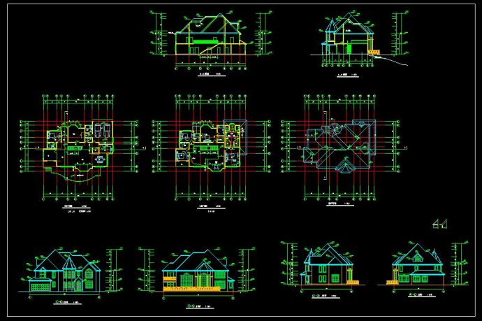某地两层独立小别墅建筑设计cad方案图_图1