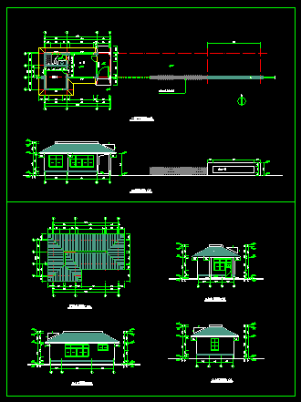 某办公楼门卫CAD建筑设计施工图-图一