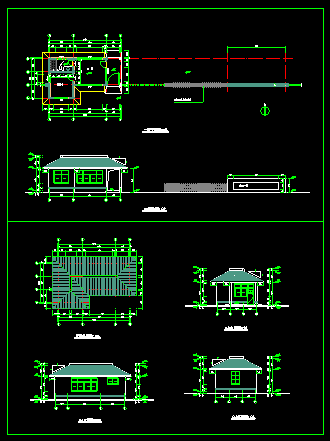 某办公楼门卫CAD建筑设计施工图_图1