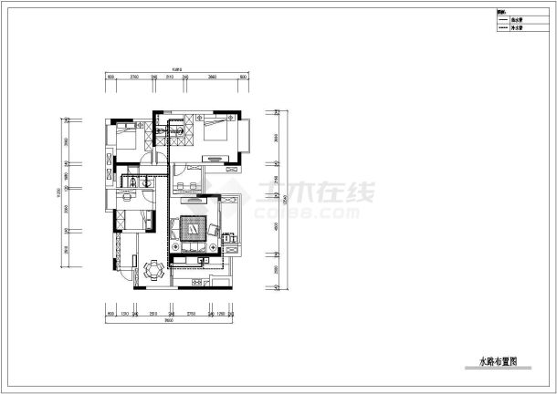 【重庆】中交丽景现代美式三室两厅装修设计施工图-图一