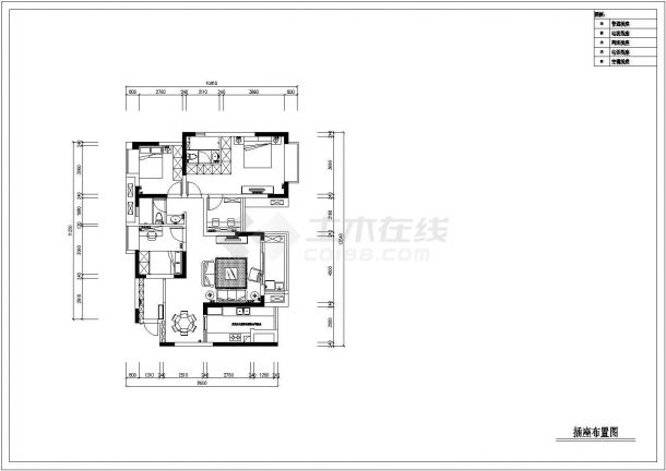 【重庆】中交丽景现代美式三室两厅装修设计施工图-图二