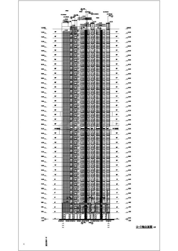 成都市某地高层住宅建筑设计施工图-图二