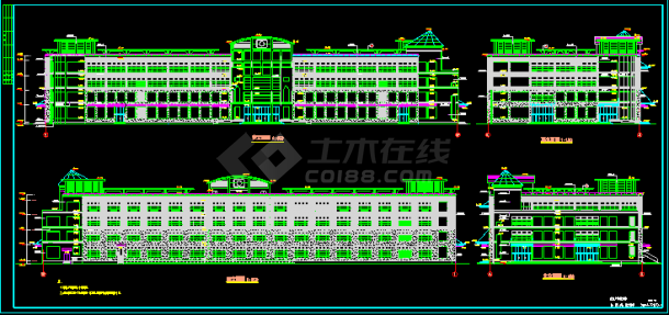 大型商场全套施工设计CAD建筑平立面图-图二