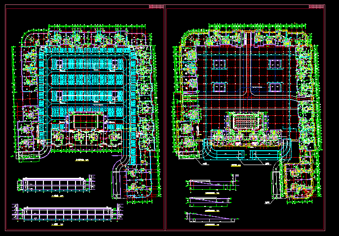 超市车库平面剖面施工设计CAD建筑图_图1