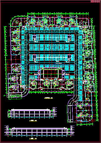 超市车库平面剖面施工设计CAD建筑图-图二