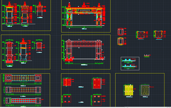 东莞市南城步行街门楼建筑设计CAD施工图_图1