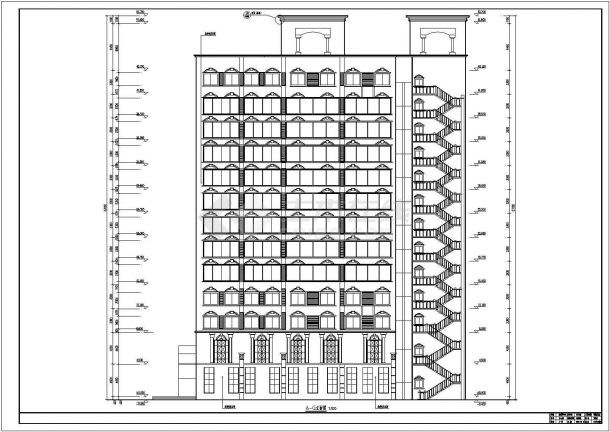 某13层混凝土框架剪力墙酒店办公楼建筑施工图纸（毕业设计作品）-图一