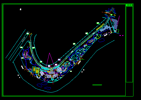 某市著名半岛景观cad施工设计样图-图二